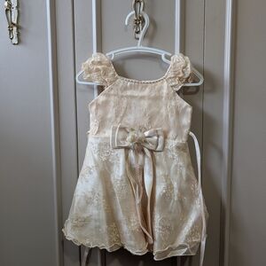 Vintage Cream Lace Formal Baby Dress